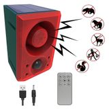 HULPPRE Güneş Açık Hareket Sensörü Alarm-Köpek Havlaması ve Silah Sesi, Destek Kayıt ve ± Ses, 130dB Yüksek Gürültü Yapıcı, USB ile 3 Çalışma Modu Strobe Işık, Davetsiz misafirlere Elveda Deyin
