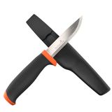 Hultafors El işi bıçağı HVK GH I çok amaçlı bıçak, kaymaz Santoprene® saplı ve birinci sınıf karbon çelikten bıçak I İş pantolonu için kılıf ve tutucu dahil I 380210