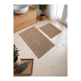 Hülya Home Lumora Pamuklu Banyo Paspas Takımı (60x100)(50x60) Kahverengi