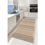 Hülya Home Mutfak Halısı Geometrik İskandinav Eskitmeli Dijital Baskı Yıkanabilir Kaymaz Taban 8176MUTFAKHULYA