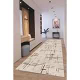 Hülya Home Yolluk Geometrik İskandinav Eskitmeli Dijital Baskı Yıkanabilir Kaymaz Taban 8162YollukHULYA