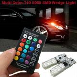 Huma Auto Kumandalı Çakarlı T10 Araç Park Ampulü ( 2 Adet ) 18 LED Rgb Park - Beyaz
