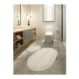 Hüma çeyiz Tafting 2'li Banyo Paspasi Halisi Pelus Hall Klozet Takimi Ebatlar 50.60 - 60.100