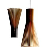 Hüma Modern Konik Tasarım Doğal Ahşap Mdf Rustik Salon Avize Aplik Set (2 Adet) - 1