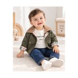 hümabebe Trençkot ceket kot pantolonlu premıum 3lü erkek bebe takım