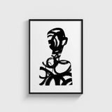 Human v1 Tablo Çerçeveli Poster Duvar Dekorasyonu - 21 x 30 - Siyah Çerçeveli