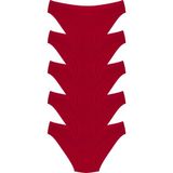 HumaOne Hmaone Kadın %100 Pamuk 5'li Fitilli Bikini Külot - Kırmızı