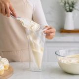 HUMAS L Boy Tek Kullanımlık Krema Torbası, 50 Adet Şeffaf Pasta ve Cupcake Süsleme Torbası