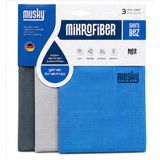 HUMAS Mikrofiber Temizlik Bezi 3’lü Set 40 x 60 cm – Cam, Mutfak, Banyo ve Araç İçin Islak Kuru Kullanıma Uygun Sihirli Bez (Mavi, Gri, Antrasit)