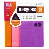 HUMAS Mikrofiber Temizlik Bezi 3’lü Set 40 x 60 cm – Cam, Mutfak, Banyo ve Araç İçin Islak Kuru Kullanıma Uygun Sihirli Bez (Pembe, Turuncu, Mor)