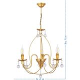 Hümayun 3 Lü Lüx Taşlı Avize (gold)