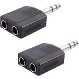 Humble Mono 6.35MM Erkek Fişten Çift 6.35MM Dişi Soket Ayırıcı Adaptöre (Yurt Dışından) - Siyah