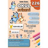 Hume Craft 226 Adet Kişiye Özel Okul Etiketi Kalem Defter Etiketi Özel Isim Yazılabilen Etiket BLUEY