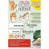 Hume Craft 226 Adet Kişiye Özel Okul Etiketi Kalem Defter Etiketi Özel Isim Yazılabilen Etiket Kediler