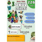 Hume Craft 226 Adet Kişiye Özel Okul Etiketi Kalem Defter Etiketi Özel Isim Yazılabilen Etiket Minecraft2