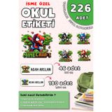 Hume Craft 226 Adet Kişiye Özel Okul Etiketi Kalem Defter Etiketi Özel Isim Yazılabilen Etiket Minecraft