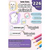 Hume Craft 226 Adet Kişiye Özel Okul Etiketi Kalem Defter Etiketi Özel Isim Yazılabilen Etiket Renkli Kediler