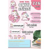 Hume Craft 226 Adet Kişiye Özel Okul Etiketi Kalem Defter Etiketi Özel Isim Yazılabilen Etiket Sevimli ve Renkli At