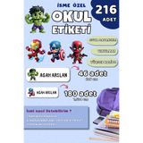 Hume Craft 226 Adet Kişiye Özel Okul Etiketi Kalem Defter Etiketi Özel Isim Yazılabilen Etiket Süper Kahramanlar