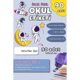 Hume Craft 90 Adet Kişiye Özel Okul Etiketi Kalem Defter Etiketi Özel Isim Yazılabilen Etiket Uzay ve Astronot