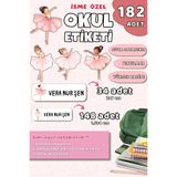 Hume Craft Balerin Okul Etiketi 182 Adet, İsme Özel, Kalem Defter Etiketi
