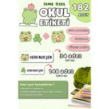 Hume Craft Kurbağa Okul Etiketi 182 Adet, İsme Özel, Kalem Defter Etiketi