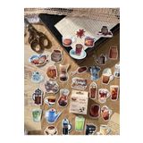 Hume Craft Kutulu Kahve Temalı Sticker Seti Bullet Journal Sticker / Defter / Ajanda / Çıkartma
