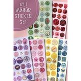 Hume Craft Mum Mühür Görünümlü Temalı Sticker Seti 6'lı 10x20 cm Bullet Journal ve Scrapbook İçin