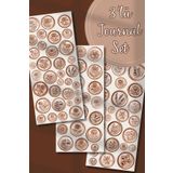 Hume Craft Mum Mühür Görünümlü Vintage Rose Gold Sticker Seti 3'lü Bullet Journal Scrapbook