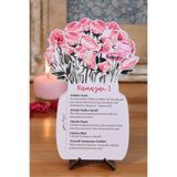 Hume Craft Pembe Gül Temalı Çiçekli Ramazan Takvimi - 30 Günlük Ramazan Takvimi Ramazan Süsleri