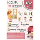 Hume Craft Sevimli Kız Çocuğu Okul Etiketi 182 Adet, İsme Özel