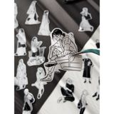 Hume Craft Siyah Beyaz Kız Sticker Seti Bullet Journal Sticker Defter Ajanda Çıkartma Scrapbook