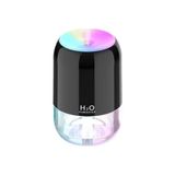 Humidifier Hava Nemlendirici Buhar Makinesi Ve Aroma Difüzörü 200ml Ultrasonik Renkli H6 Siyah