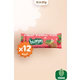 Humm Organic Organik Vegan Çilekli ve Fındıklı Yulaf Bar - 27 G X 12 adet