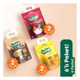 Humm Organic Tatlı Kurabiye Atıştırmalık Paketi 6 Adet - Organik Vegan Zencefilli Tarçınlı, Ballı Kinoalı, Tahinli Pekmezli