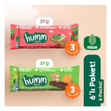 Humm Organic Vegan Yulaf Bar Atıştırmalık Paketi - 6 Adet Çilekli ve Kayısılı Fındıklı Vegan Seçenek