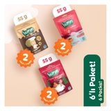 Humm Organic Vegan Zencefilli Tahinli ve Çilekli Tatlı Kurabiyeler Atıştırmalık Paketi - 6 Adet (3 Çeşit)