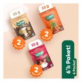Humm Organic Vegan Zencefilli Tahinli ve Portakallı Tatlı Kurabiyeler Atıştırmalık Paketi - 6 Adet (3 Çeşit)