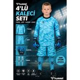 Hummel 4 Lü Kaleci Seti Baskı Hediyeli!! ( Üst Forma+Şort+Kaleci Eldiveni+Profestonel Futbol Çorabı) - Açık Mavi - 12 Yaş