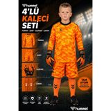 Hummel 4 Lü Kaleci Seti Baskı Hediyeli!! ( Üst Forma+Şort+Kaleci Eldiveni+Profestonel Futbol Çorabı) - Neon Turuncu - XS