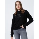 Hummel 5002734957 Hmldamine Hoodie Kapüşonlu Normal Kalıp Siyah Kadın Sweatshirt