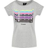 Hummel Catty Kadın Gri Baskılı Bisiklet Yaka Tişört - XS