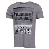Hummel Dean Erkek Gri Baskılı Bisiklet Yaka Tişört