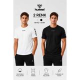 hummel Erkek 2'li Spor Tişört Paketi Basic Pamuklu Siyah Beyaz
