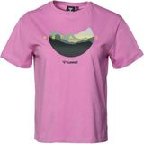 Hummel Hmlhelenium SS Kadın Mor T-Shirt 911727-9857 - Puma Blk-Rose Gold-Puma Wht