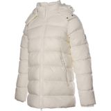 Hummel Hmlkbelle Zıp Coat Kadın Uzun Kol Beyaz Düz Kesim Kalıbı ile Şık Mont