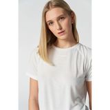 Hummel Hmlt-Mt Vanja T-Shirt Kadın Rahat Kesim Yazlık Moda Nefes Alabilir Kumaş - Beyaz - XS