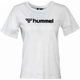Hummel Kadın T-Shirt Kırık Beyaz Desenli Nefes Alabilir Kumaş ile Yazlık Moda