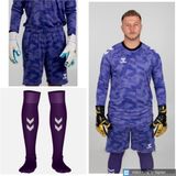 Hummel Line Kaleci Forması+Kaleci Şortu+Profesyonel Çorap Üçlü Takım - Mor