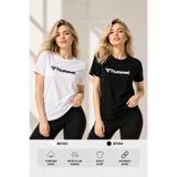 hummel Nesle 912031 Kadın Siyah Beyaz 2’li Tişört Seti Basic Pamuklu